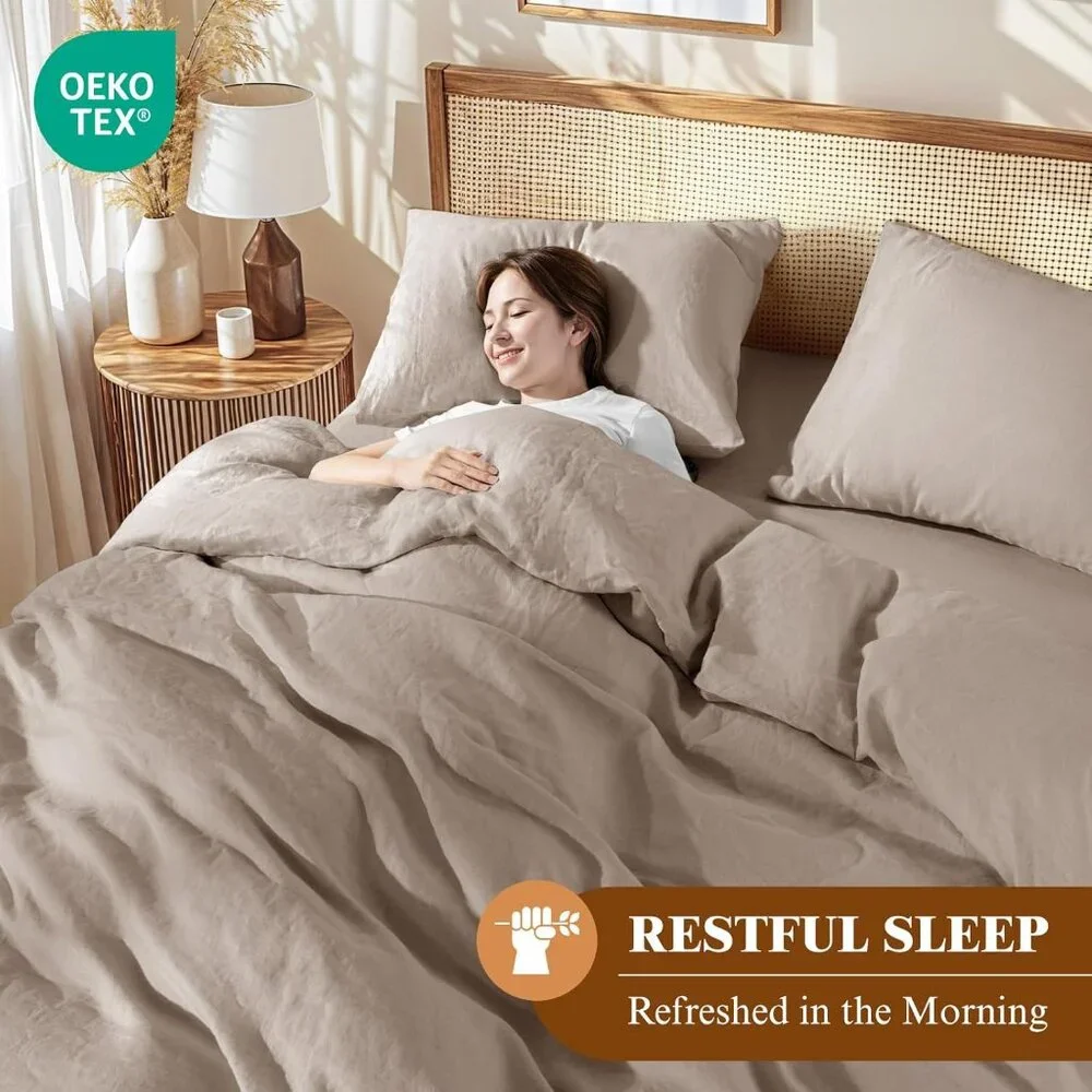 100% France Linen Duvet Cover Set 3 Pcs